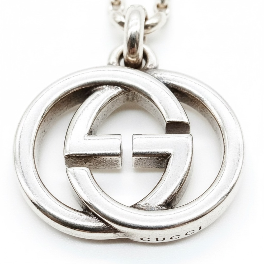 Authentic Gucci Interlocking G Sterling Silver Pe… - image 6
